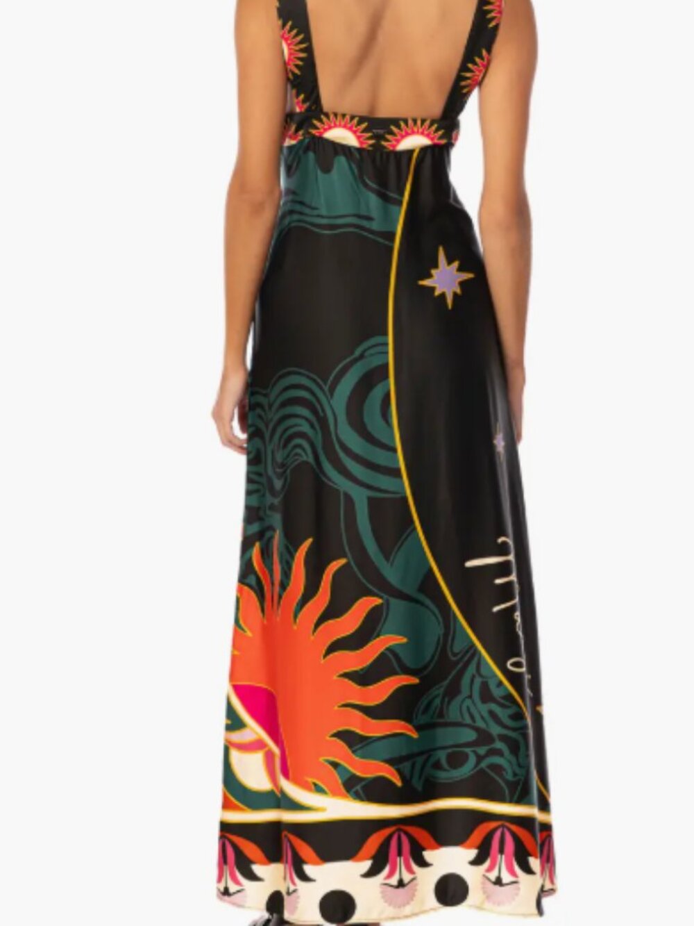 Maaji Flamingo Lowry Cover Up Maxi Dress – Black Tropical Print – Size Large - Picture 13 of 14